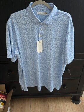 Hart Schaffner Marx Luxury Performance Short Sleeve Floral Polo Shirt NWT XXL